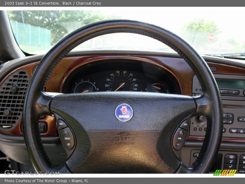 Black / Charcoal Grey 2003 Saab 9-3 SE Convertible