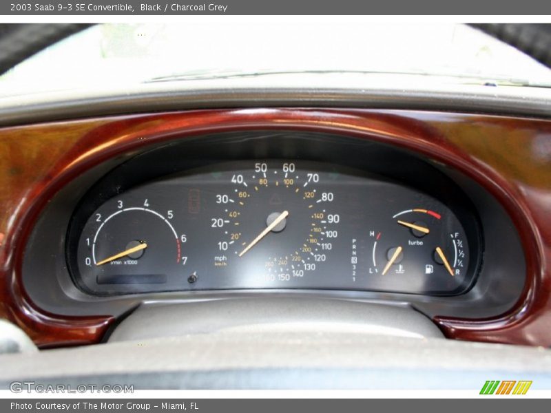 Black / Charcoal Grey 2003 Saab 9-3 SE Convertible