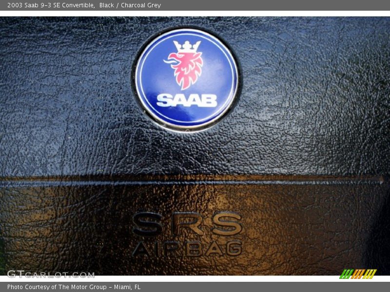 Black / Charcoal Grey 2003 Saab 9-3 SE Convertible