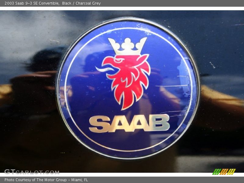 Black / Charcoal Grey 2003 Saab 9-3 SE Convertible