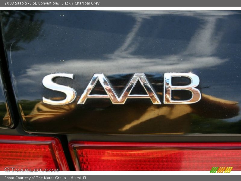 Black / Charcoal Grey 2003 Saab 9-3 SE Convertible