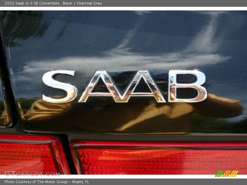 Black / Charcoal Grey 2003 Saab 9-3 SE Convertible
