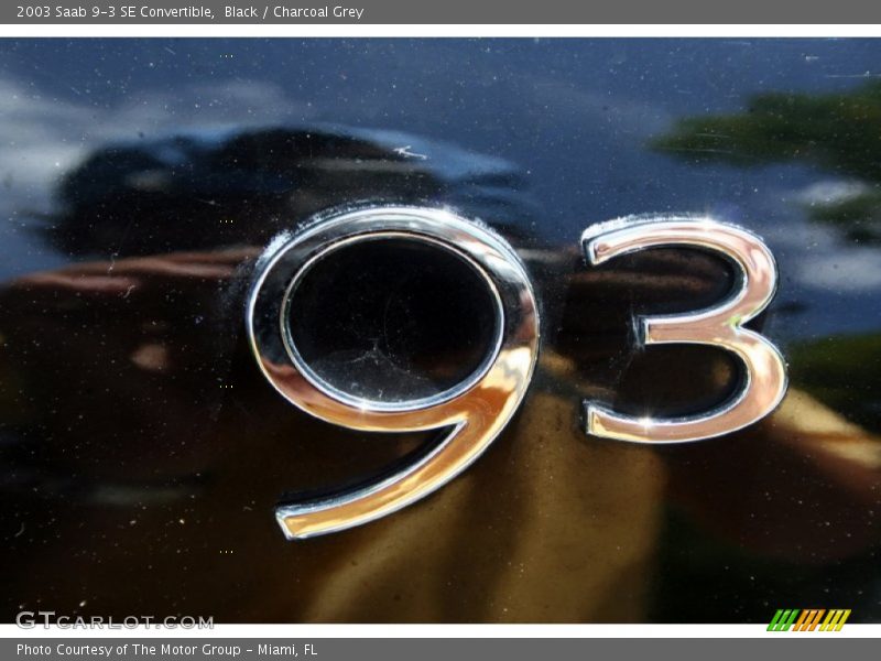 Black / Charcoal Grey 2003 Saab 9-3 SE Convertible