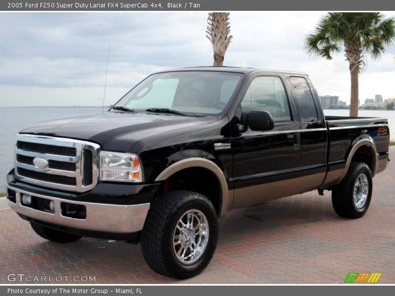 Black / Tan 2005 Ford F250 Super Duty Lariat FX4 SuperCab 4x4