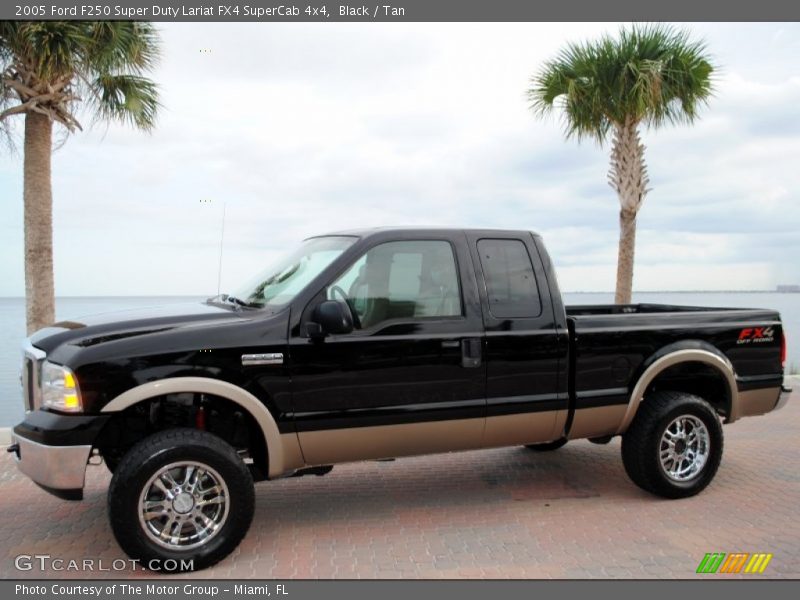 Black / Tan 2005 Ford F250 Super Duty Lariat FX4 SuperCab 4x4