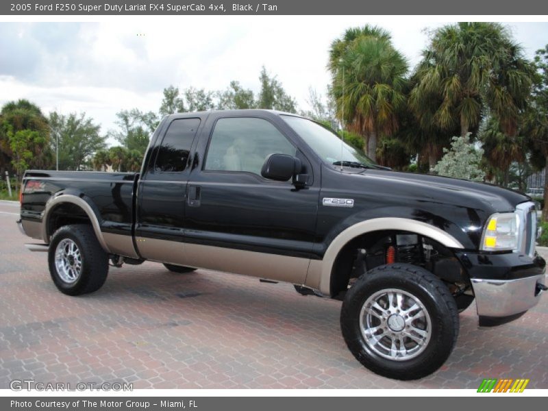 Black / Tan 2005 Ford F250 Super Duty Lariat FX4 SuperCab 4x4