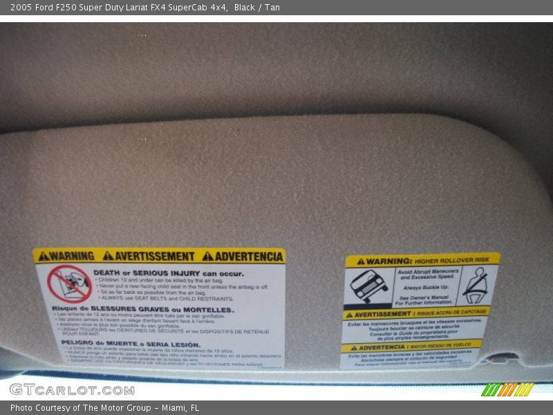 Black / Tan 2005 Ford F250 Super Duty Lariat FX4 SuperCab 4x4