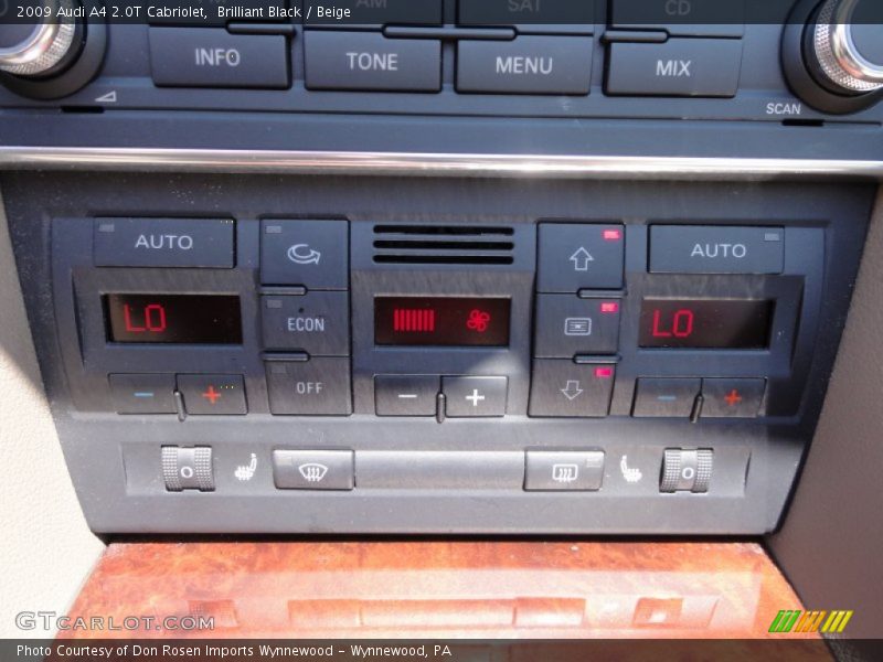 Controls of 2009 A4 2.0T Cabriolet