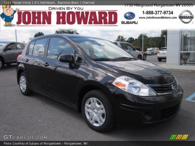 Espresso Black / Charcoal 2011 Nissan Versa 1.8 S Hatchback