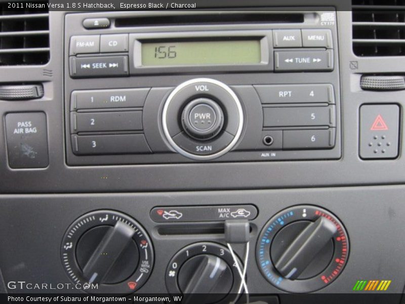 Espresso Black / Charcoal 2011 Nissan Versa 1.8 S Hatchback