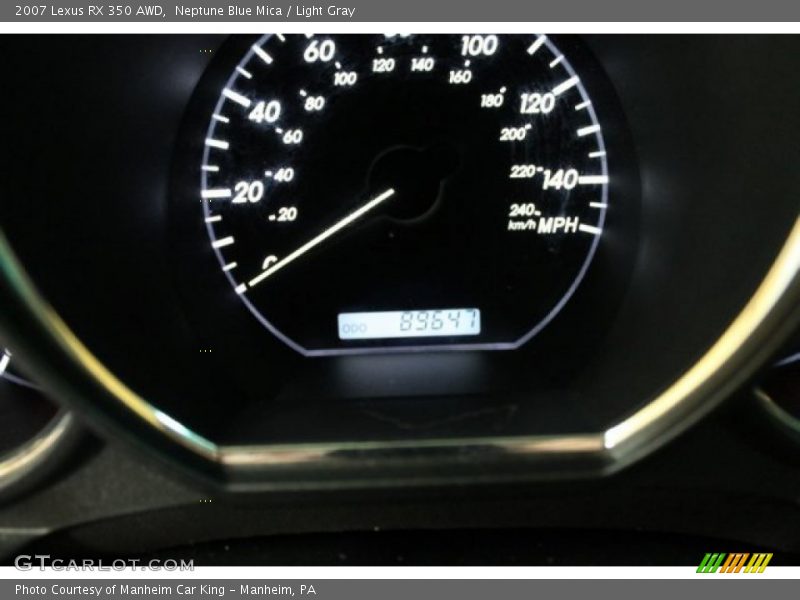 Neptune Blue Mica / Light Gray 2007 Lexus RX 350 AWD