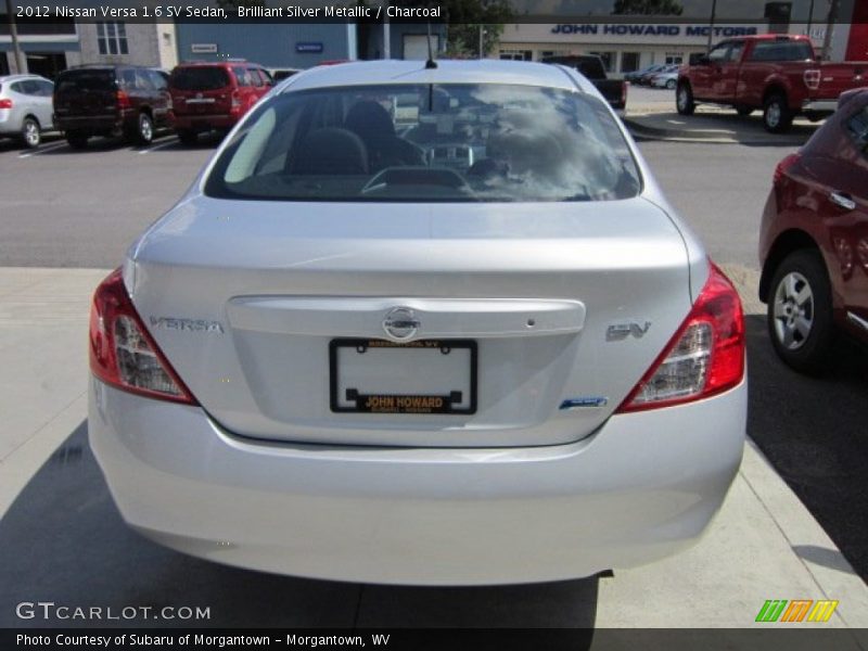 Brilliant Silver Metallic / Charcoal 2012 Nissan Versa 1.6 SV Sedan