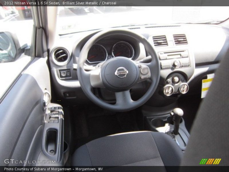 Brilliant Silver Metallic / Charcoal 2012 Nissan Versa 1.6 SV Sedan