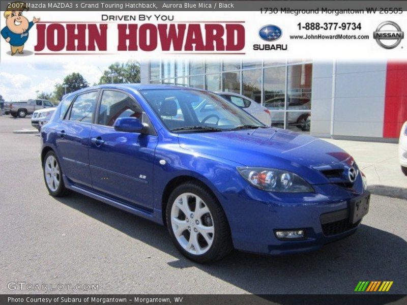 Aurora Blue Mica / Black 2007 Mazda MAZDA3 s Grand Touring Hatchback