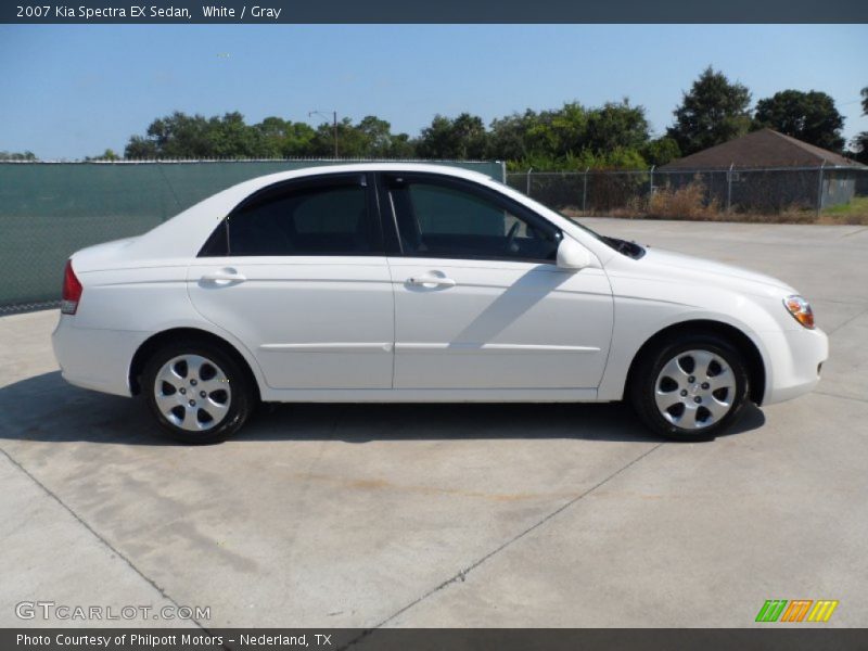 White / Gray 2007 Kia Spectra EX Sedan