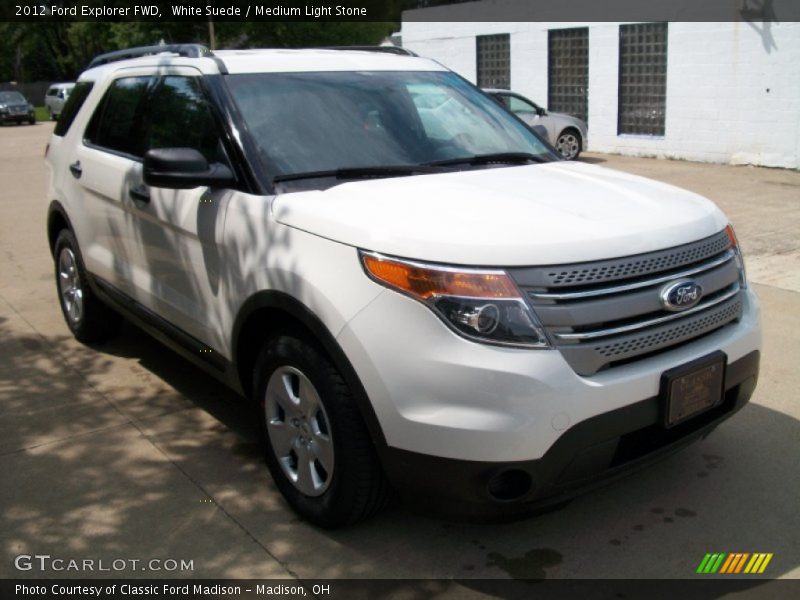 White Suede / Medium Light Stone 2012 Ford Explorer FWD
