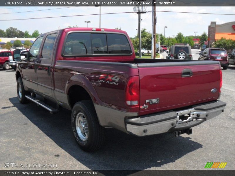 Dark Toreador Red Metallic / Medium Parchment 2004 Ford F250 Super Duty Lariat Crew Cab 4x4