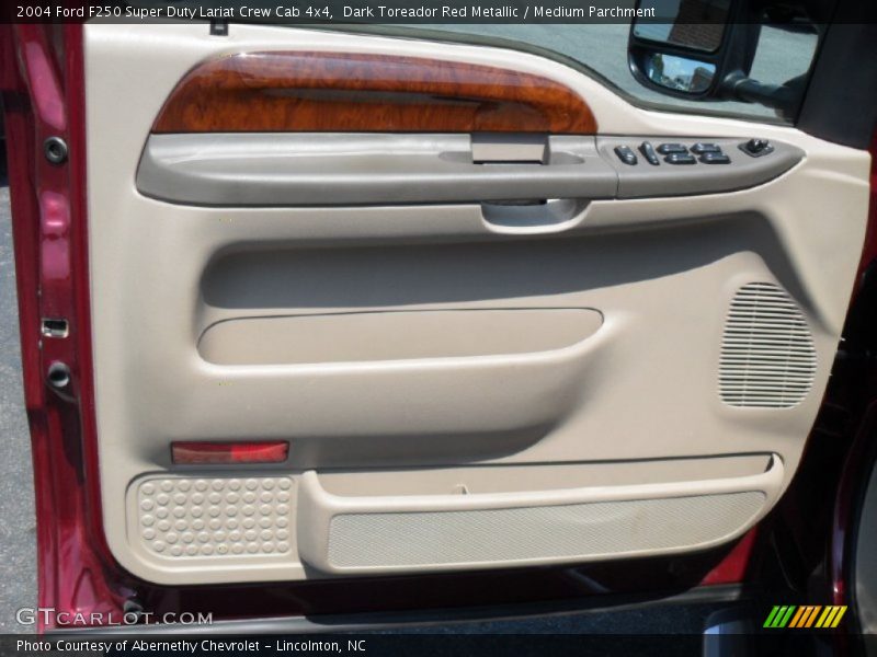 Dark Toreador Red Metallic / Medium Parchment 2004 Ford F250 Super Duty Lariat Crew Cab 4x4