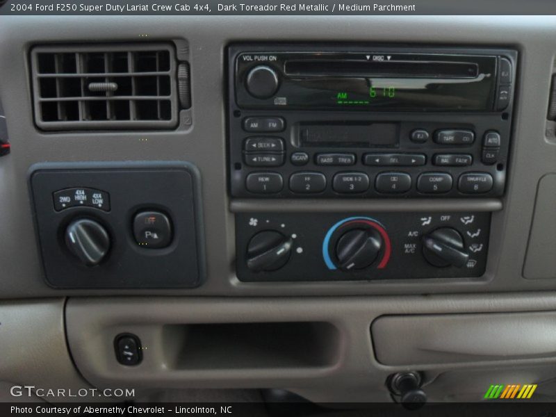 Dark Toreador Red Metallic / Medium Parchment 2004 Ford F250 Super Duty Lariat Crew Cab 4x4