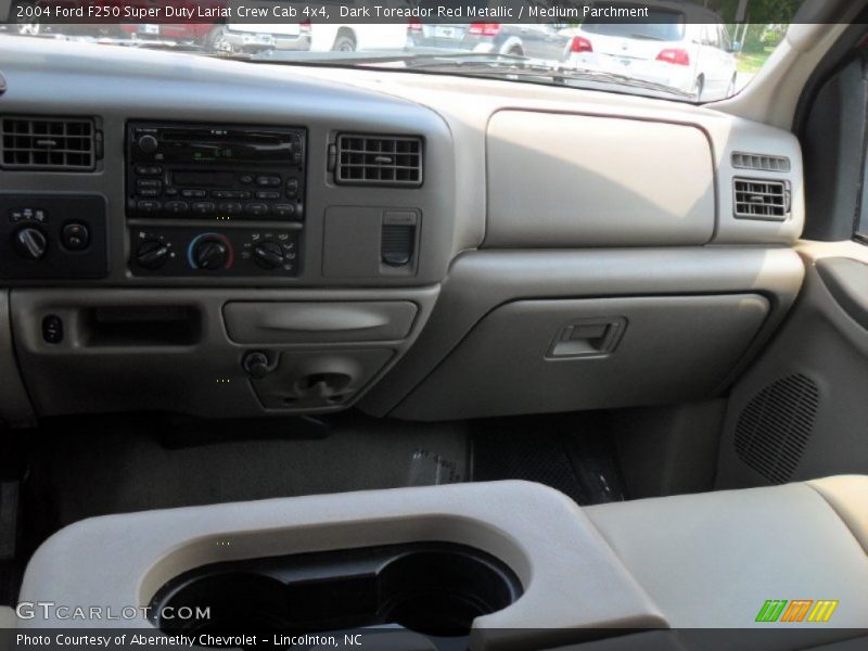 Dark Toreador Red Metallic / Medium Parchment 2004 Ford F250 Super Duty Lariat Crew Cab 4x4