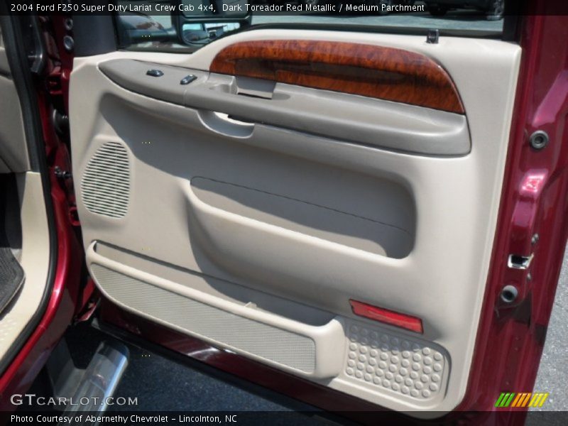 Dark Toreador Red Metallic / Medium Parchment 2004 Ford F250 Super Duty Lariat Crew Cab 4x4
