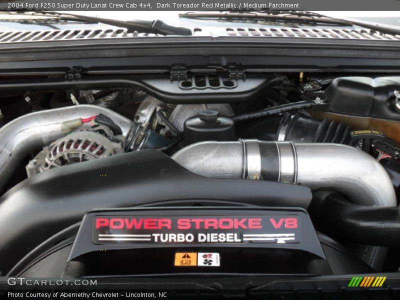 Dark Toreador Red Metallic / Medium Parchment 2004 Ford F250 Super Duty Lariat Crew Cab 4x4