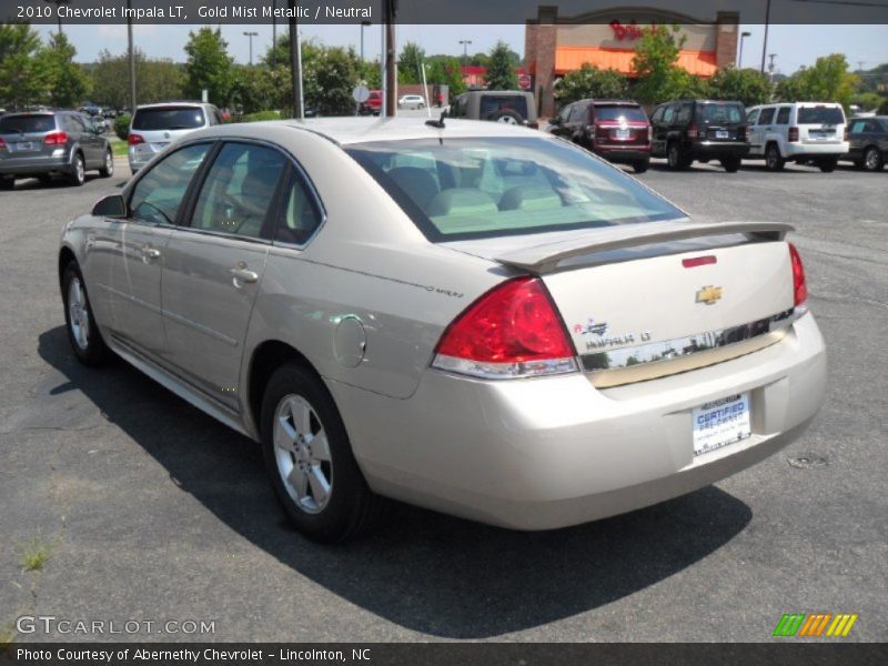 Gold Mist Metallic / Neutral 2010 Chevrolet Impala LT