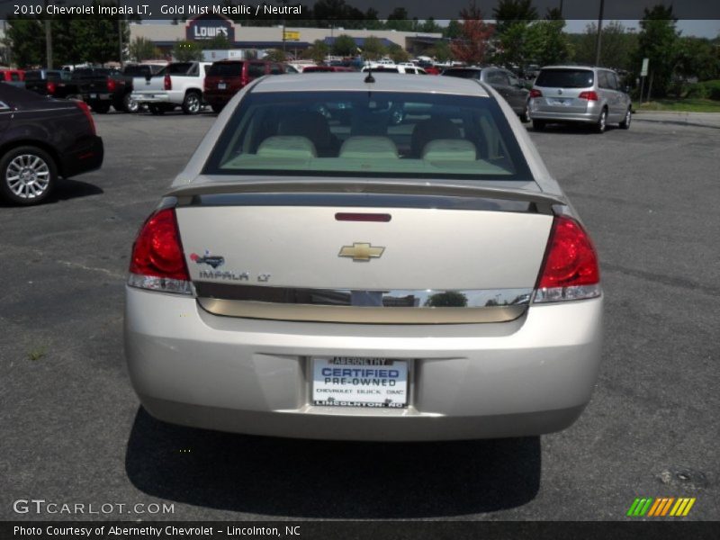 Gold Mist Metallic / Neutral 2010 Chevrolet Impala LT