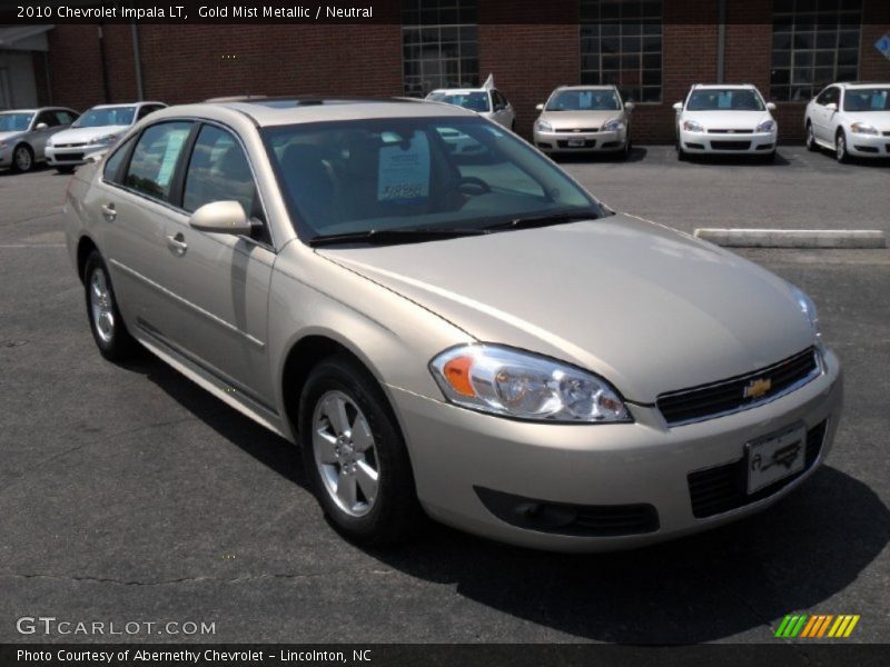 Gold Mist Metallic / Neutral 2010 Chevrolet Impala LT