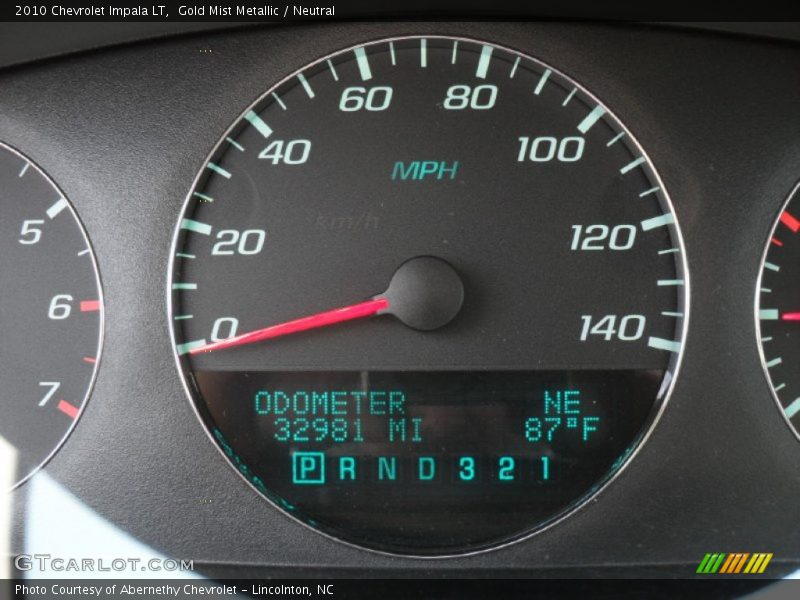 Gold Mist Metallic / Neutral 2010 Chevrolet Impala LT