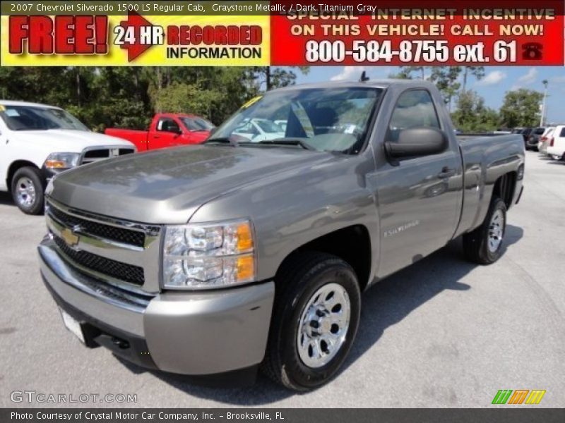 Graystone Metallic / Dark Titanium Gray 2007 Chevrolet Silverado 1500 LS Regular Cab