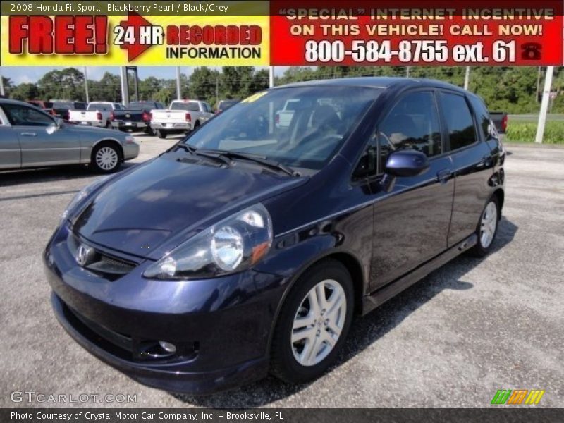 Blackberry Pearl / Black/Grey 2008 Honda Fit Sport