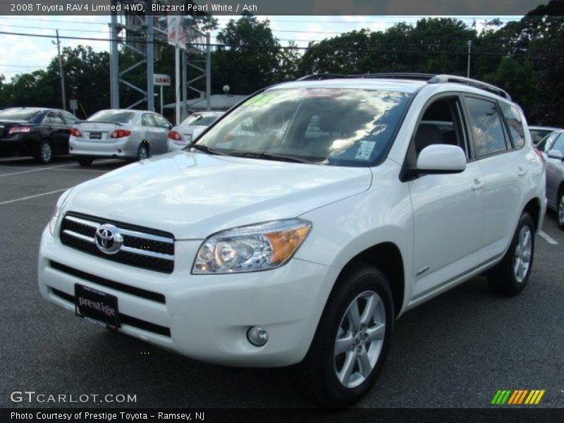 Blizzard Pearl White / Ash 2008 Toyota RAV4 Limited 4WD