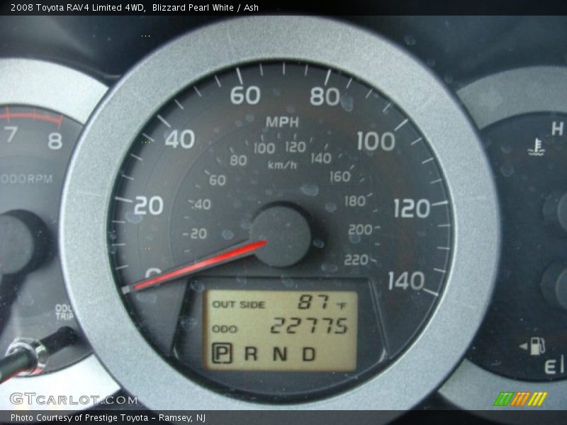 Blizzard Pearl White / Ash 2008 Toyota RAV4 Limited 4WD