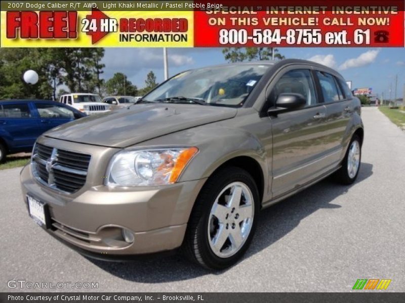 Light Khaki Metallic / Pastel Pebble Beige 2007 Dodge Caliber R/T AWD