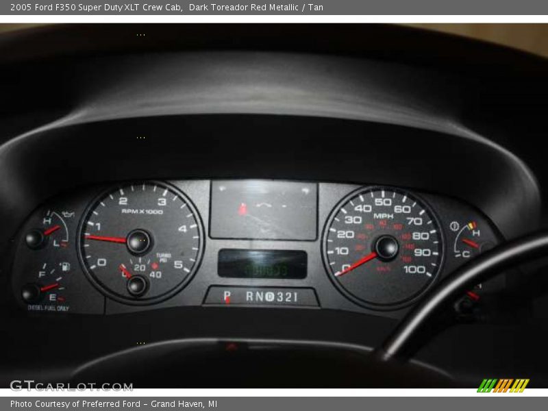 Dark Toreador Red Metallic / Tan 2005 Ford F350 Super Duty XLT Crew Cab