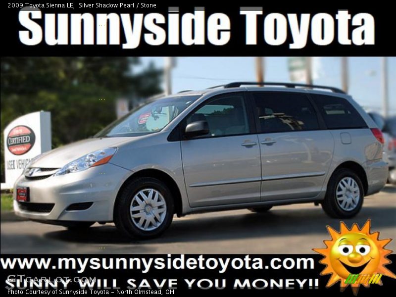 Silver Shadow Pearl / Stone 2009 Toyota Sienna LE