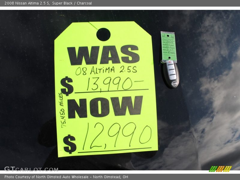 Super Black / Charcoal 2008 Nissan Altima 2.5 S