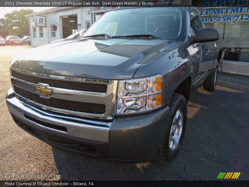 Steel Green Metallic / Ebony 2011 Chevrolet Silverado 1500 LT Regular Cab 4x4