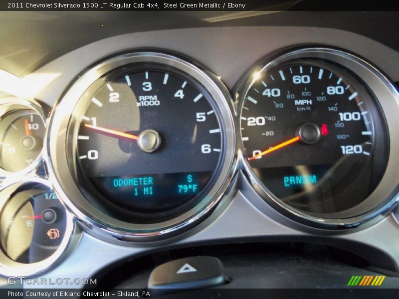 Steel Green Metallic / Ebony 2011 Chevrolet Silverado 1500 LT Regular Cab 4x4