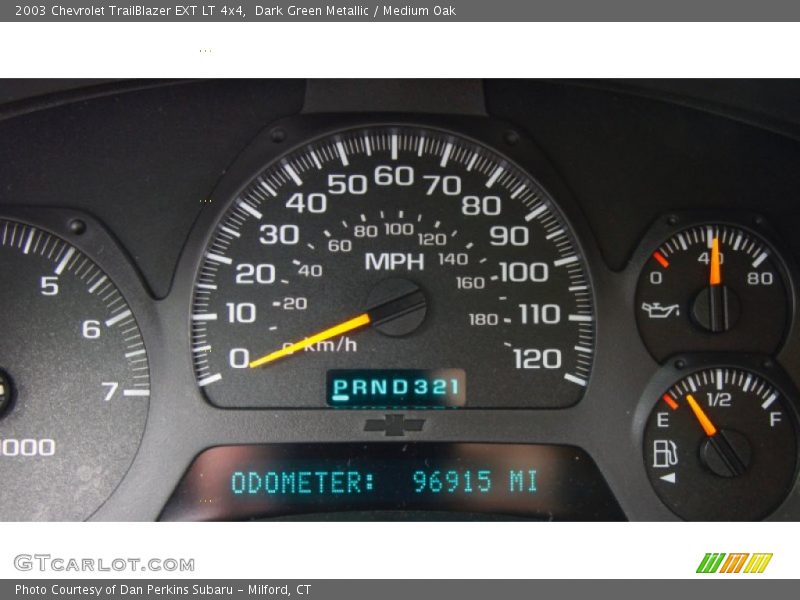 Dark Green Metallic / Medium Oak 2003 Chevrolet TrailBlazer EXT LT 4x4