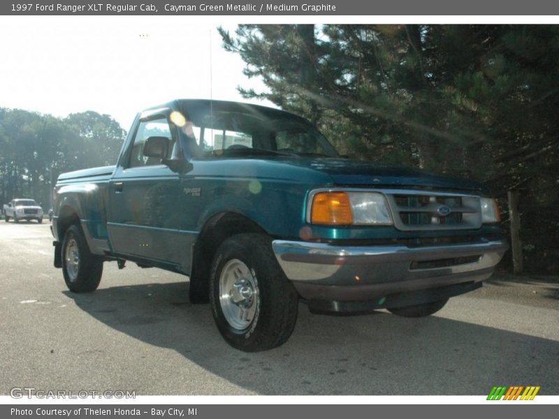 Cayman Green Metallic / Medium Graphite 1997 Ford Ranger XLT Regular Cab