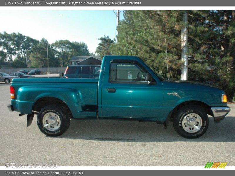 Cayman Green Metallic / Medium Graphite 1997 Ford Ranger XLT Regular Cab