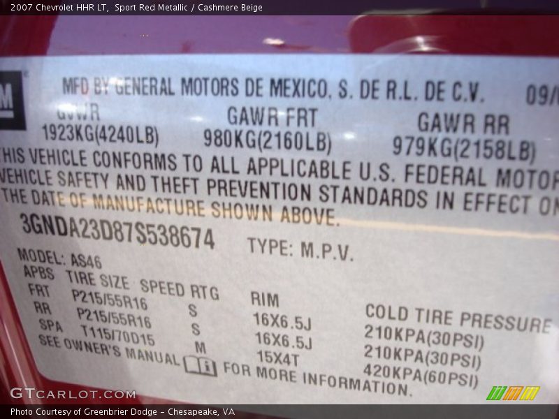 Sport Red Metallic / Cashmere Beige 2007 Chevrolet HHR LT