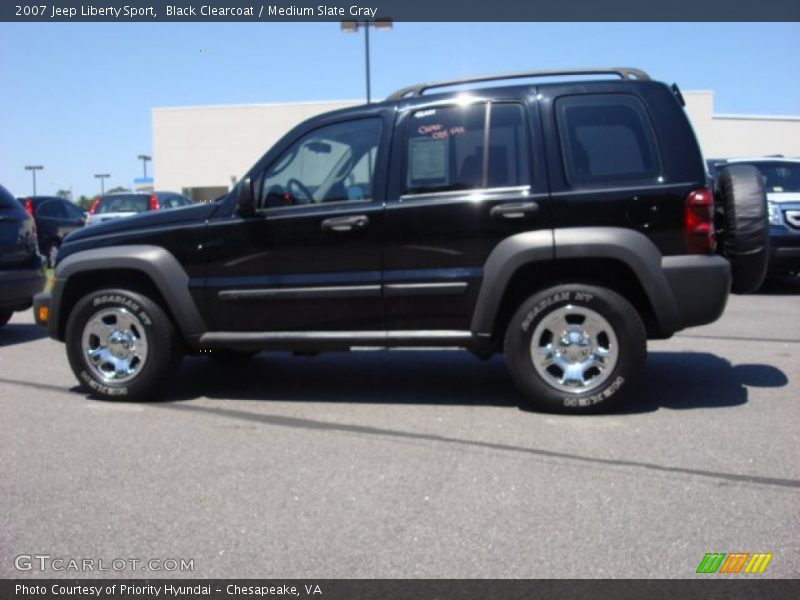 Black Clearcoat / Medium Slate Gray 2007 Jeep Liberty Sport