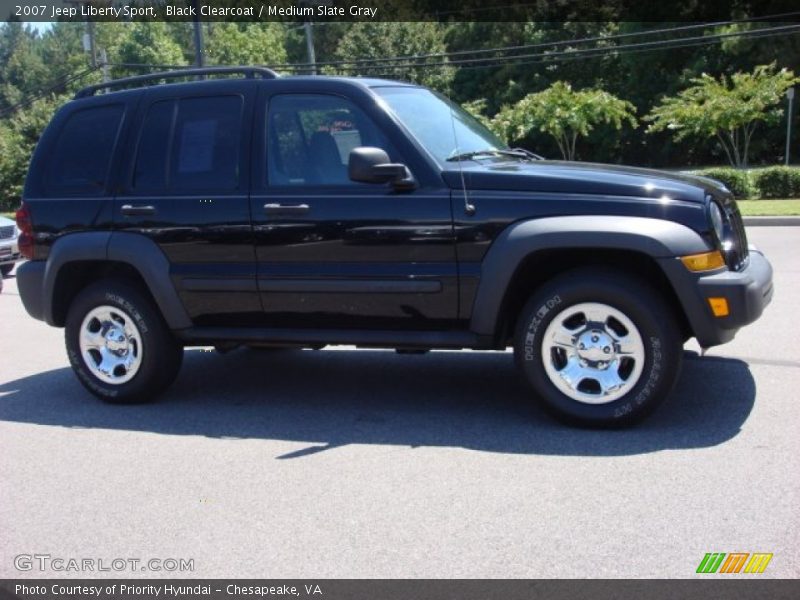 Black Clearcoat / Medium Slate Gray 2007 Jeep Liberty Sport