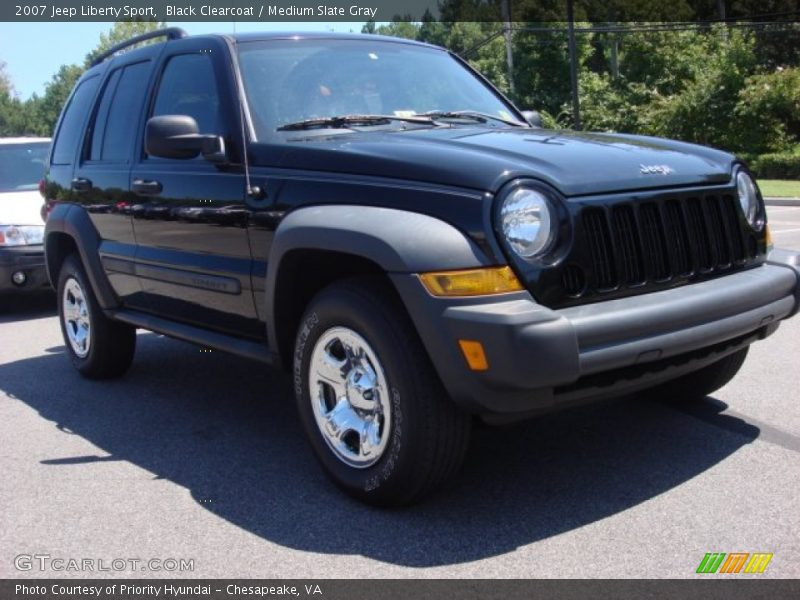 Black Clearcoat / Medium Slate Gray 2007 Jeep Liberty Sport