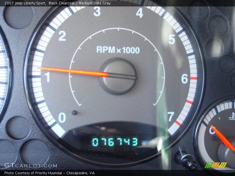 Black Clearcoat / Medium Slate Gray 2007 Jeep Liberty Sport