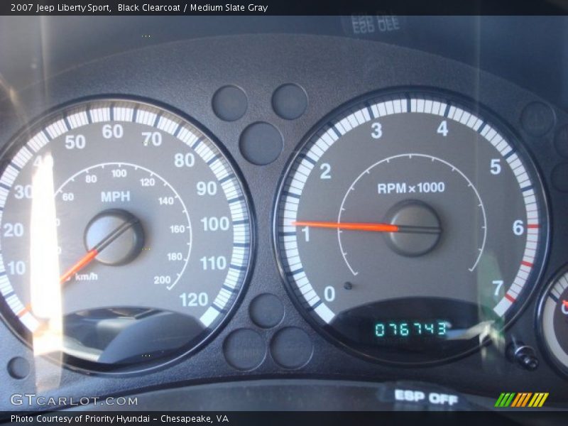 Black Clearcoat / Medium Slate Gray 2007 Jeep Liberty Sport