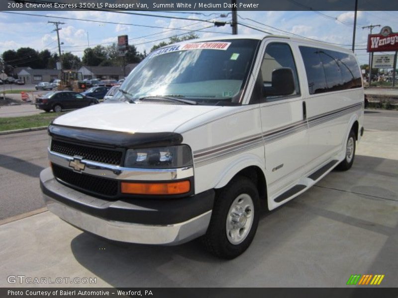 Summit White / Medium Dark Pewter 2003 Chevrolet Express 3500 LS Passenger Van